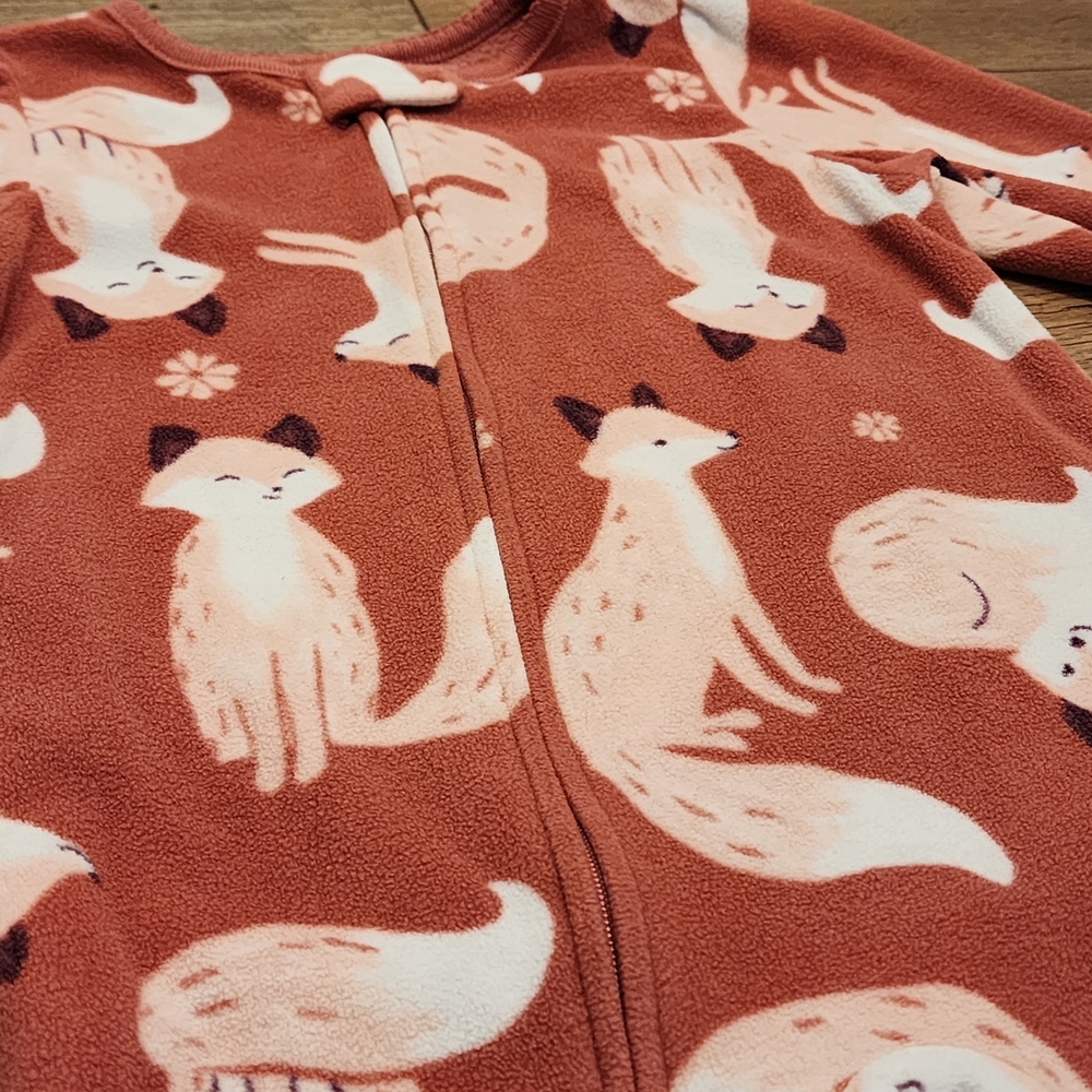 Carter's Brown and White Fox Footie One- Piece 18m - Picture 6 of 6